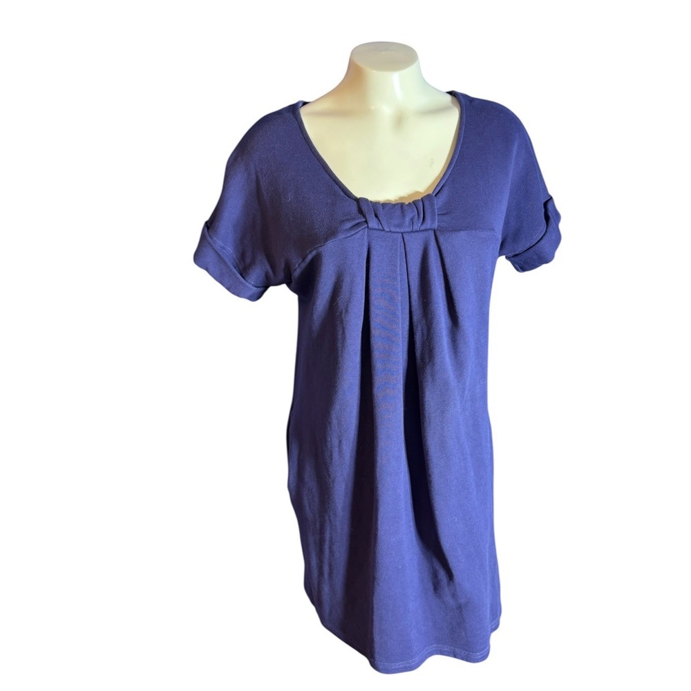 See by Chloe Purple Cotton French Terry Pleated Shift Dress Size 4 L517600